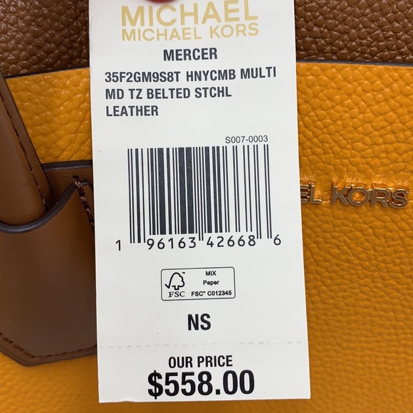 MICHAEL KORS MERCER MEDIUM TOP ZIP BELTED SATCHEL & LARGE CONTINENTAL WALLET - Picture 12 of 16